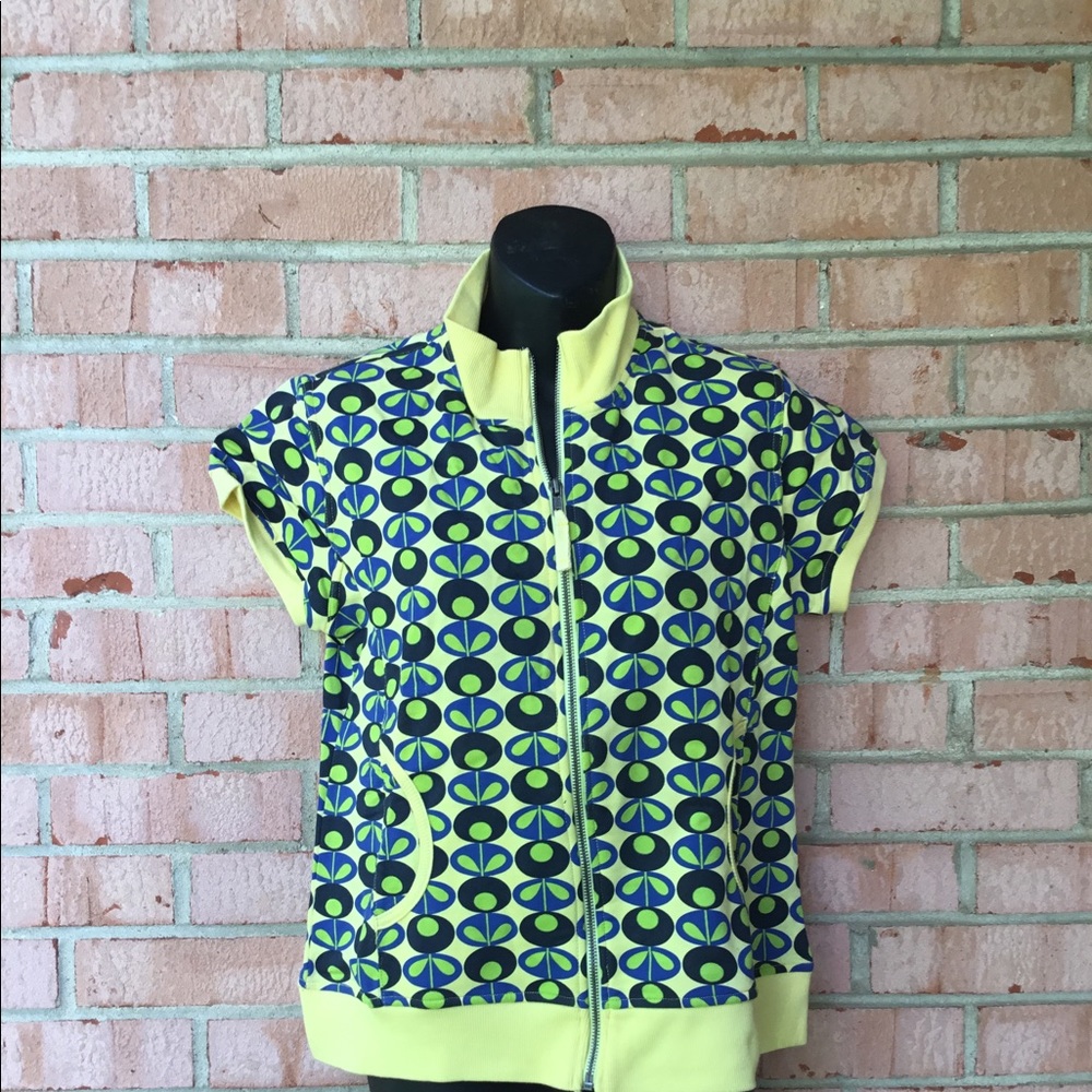 Funky people geometric-design zip-up hoodie